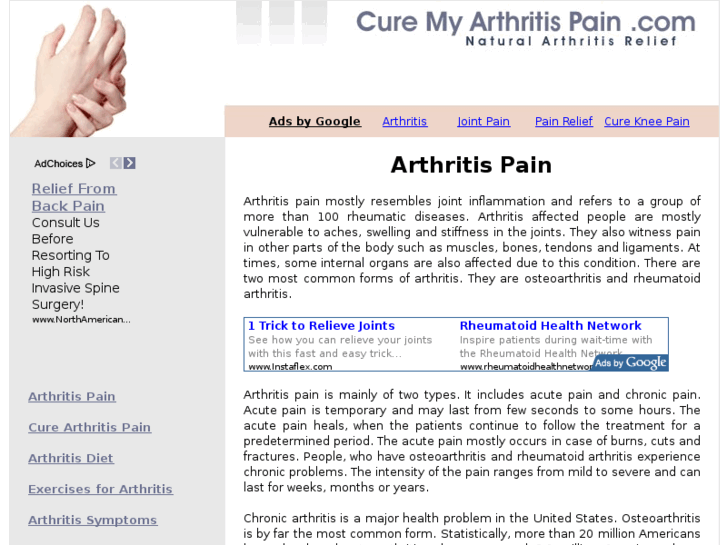 www.curemyarthritispain.com