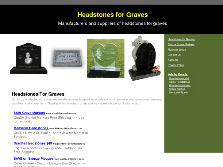 www.headstonesforgraves.net