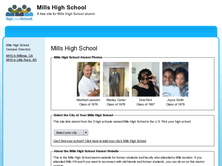 www.millshighschool.net