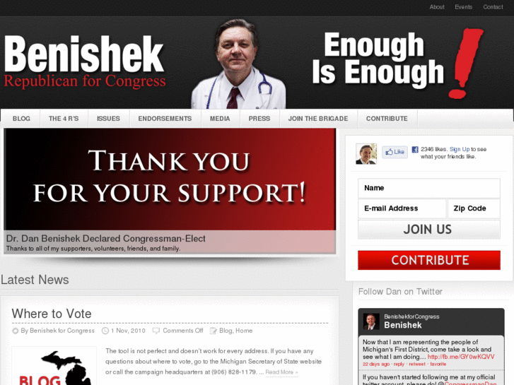 www.benishekforcongress.com