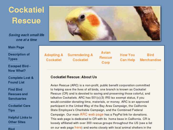 www.cockatielrescue.org