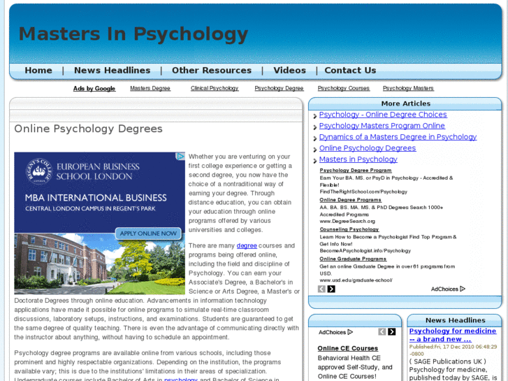 www.mastersinpsychology.info