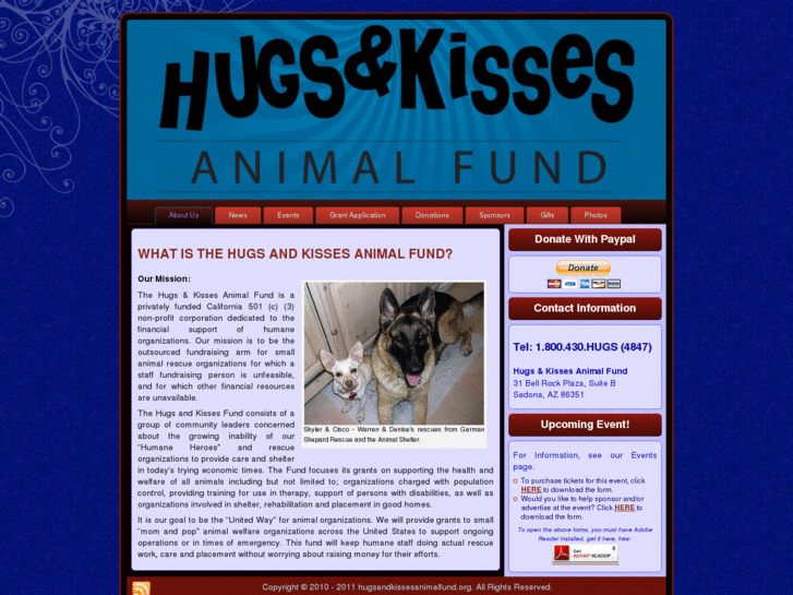 www.hugsandkissesanimalfund.org