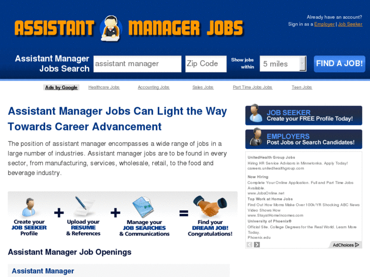 www.assistantmanagerjobs.net
