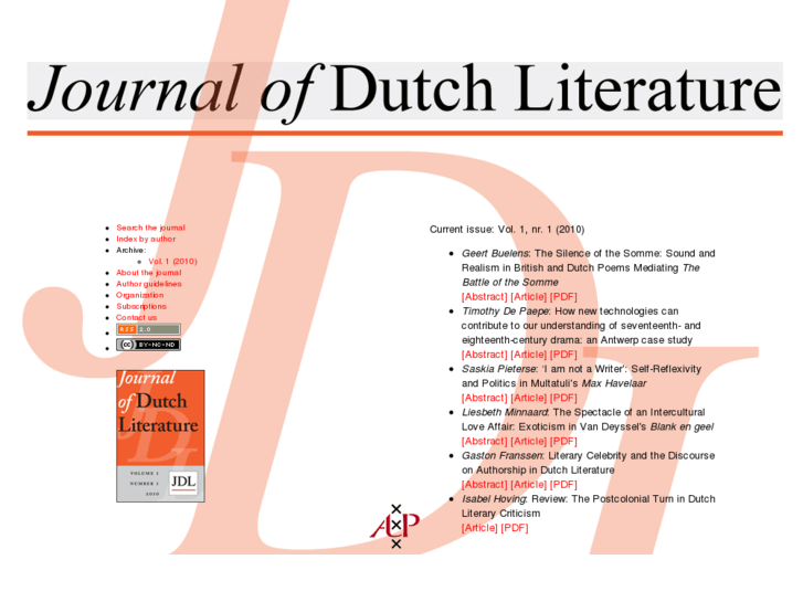 www.journalofdutchliterature.org