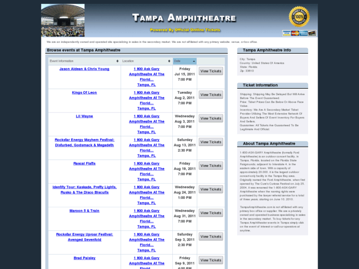 www.tampaamphitheatre.org