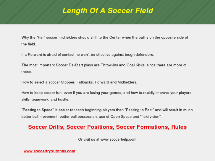 www.lengthofasoccerfield.com