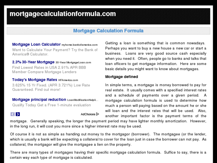 www.mortgagecalculationformula.com