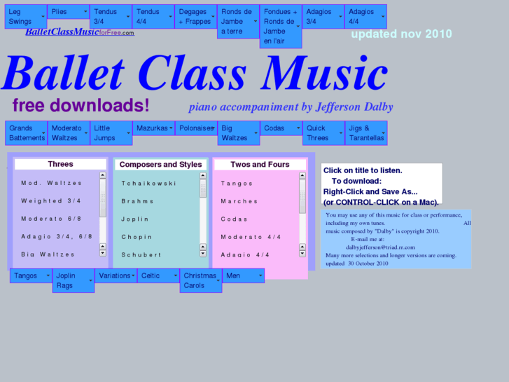 www.balletclassmusicforfree.com