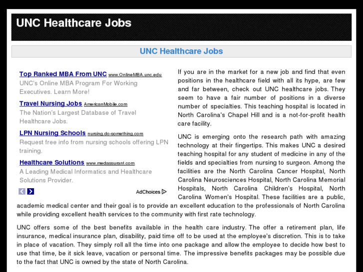 www.unchealthcarejobs.net