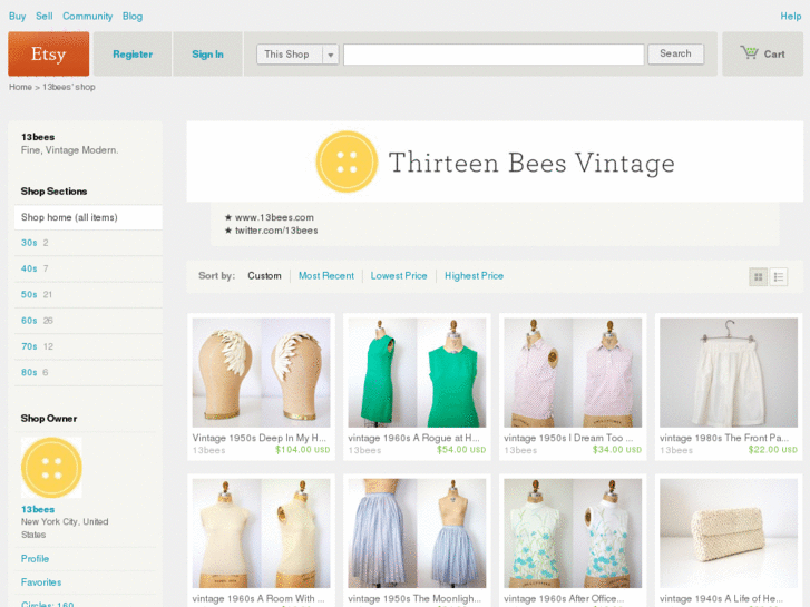 www.13beesvintage.com