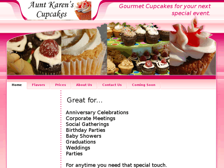 www.auntkarenscupcakes.com