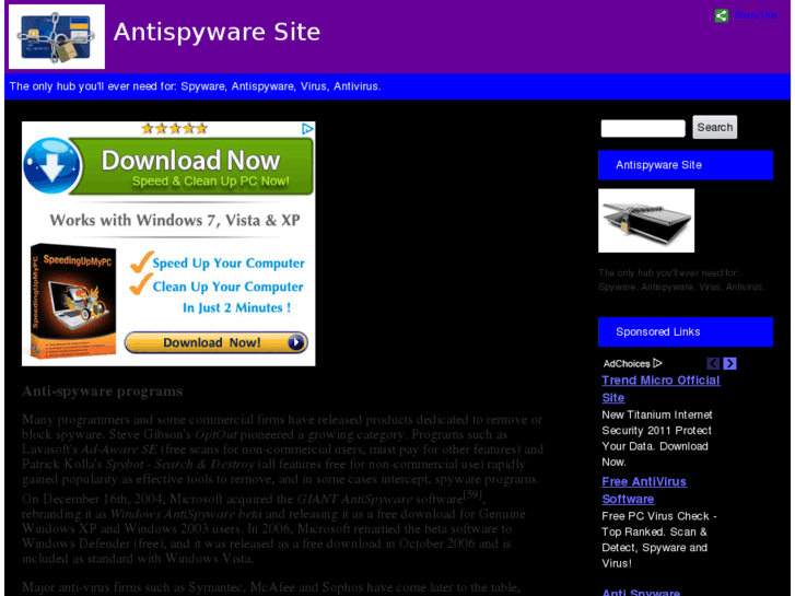 www.antispywaresite.com