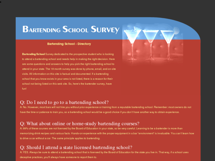 www.bartendingschoolsurvey.com