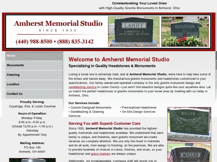 www.amherstmemorialstudio.com