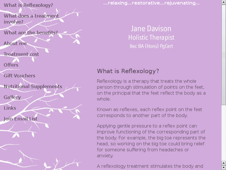 www.janedavisontherapies.co.uk