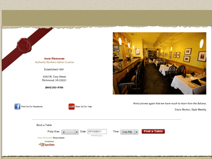 www.amiciristorante.net