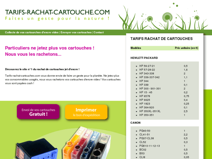 www.tarifs-rachat-cartouche.com