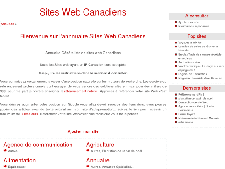 www.annuairesitescanadiens.ca