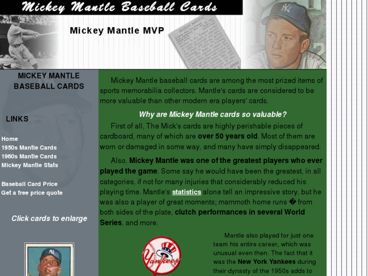 www.mickey-mantle-baseball-cards.com