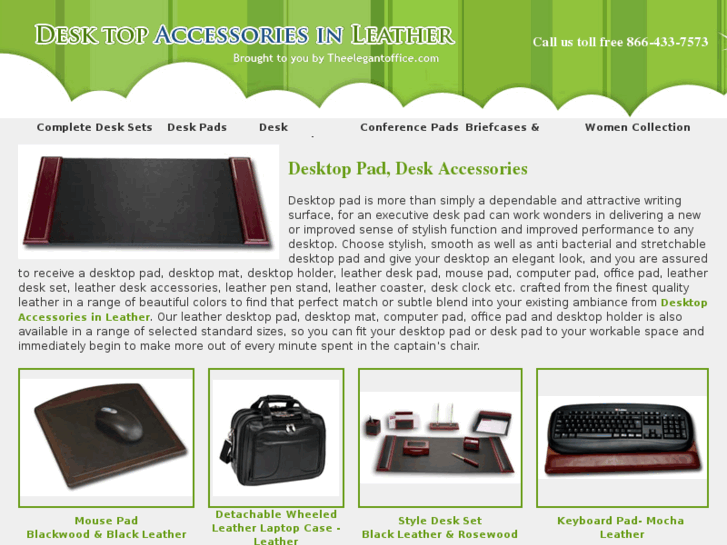 www.desktopaccessoriesinleather.com