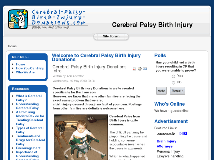 www.cerebral-palsy-birth-injury-donations.com