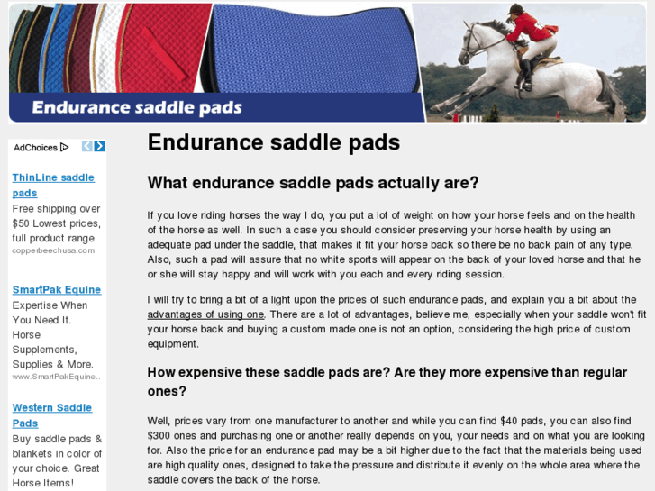 www.endurancesaddlepads.com