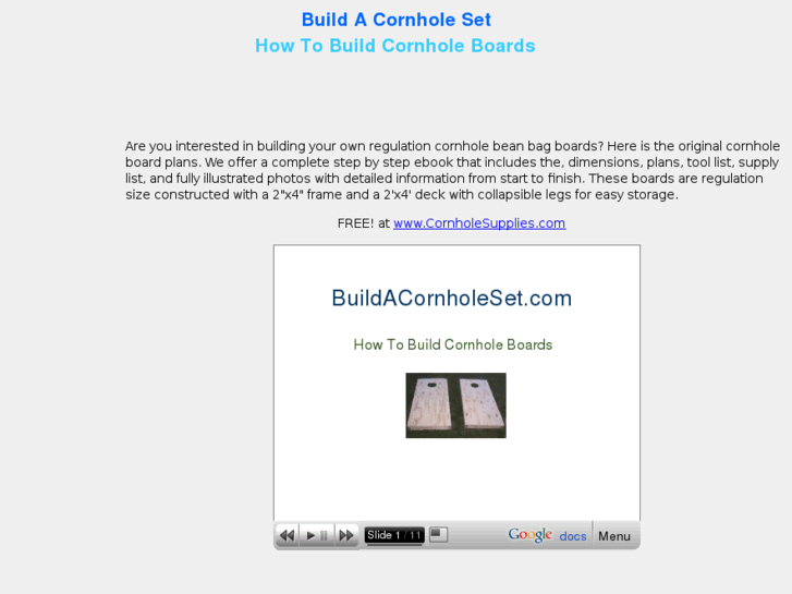 www.buildacornholeset.com