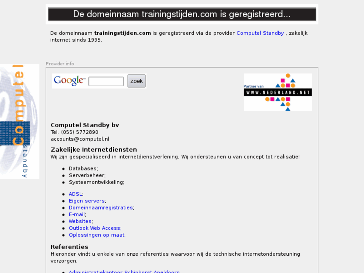 www.trainingstijden.com