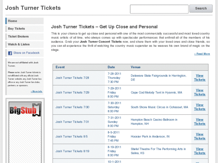 www.joshturnertickets.com