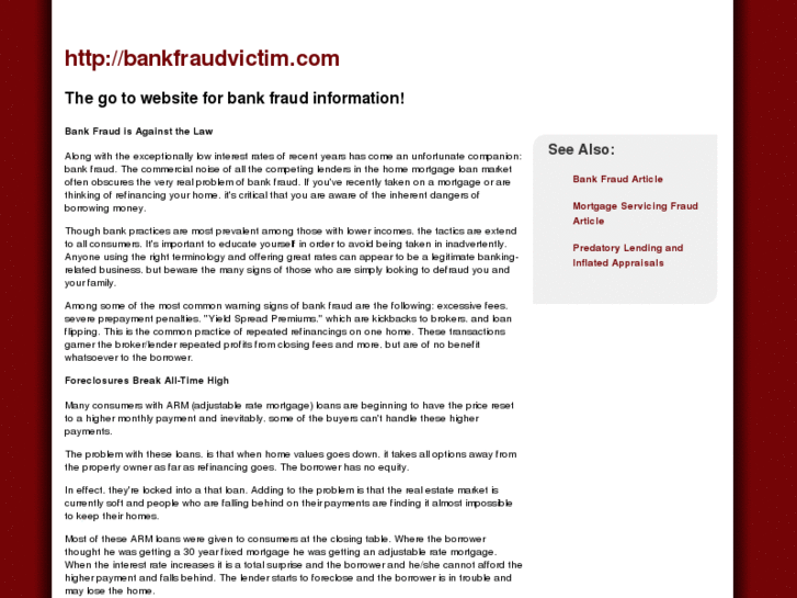 www.bankfraudvictim.com