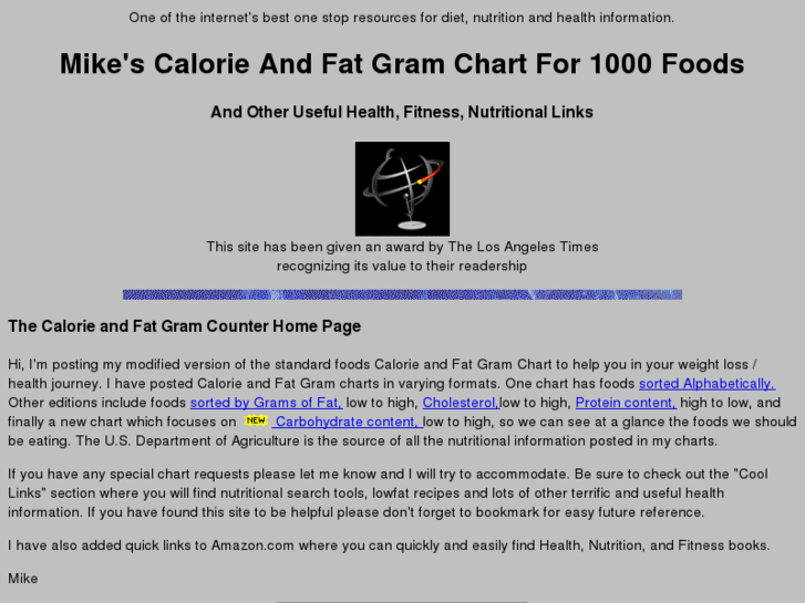 www.caloriecountercharts.com