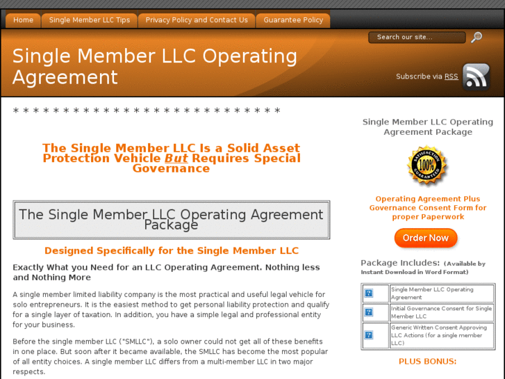 www.singlememberllcoperatingagreement.com