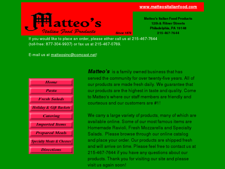 www.matteositalianfood.com