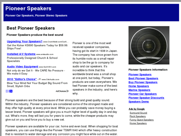 www.pioneerspeakers.org