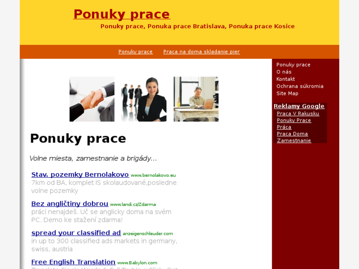 www.ponukyprace.info
