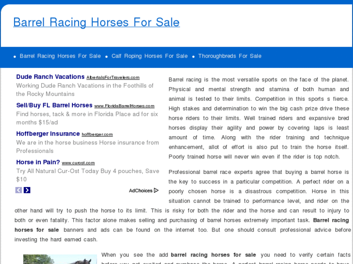 www.barrelracinghorsesforsale.com