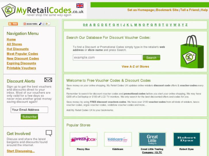 www.myretailcodes.co.uk