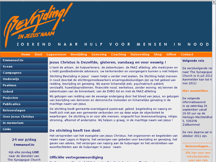 www.bevrijdinginjezusnaam.nl