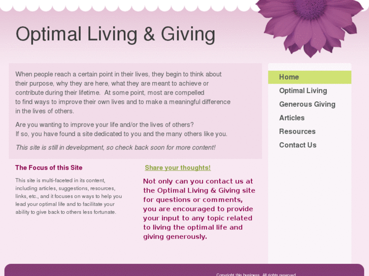 www.optimallivingandgiving.com