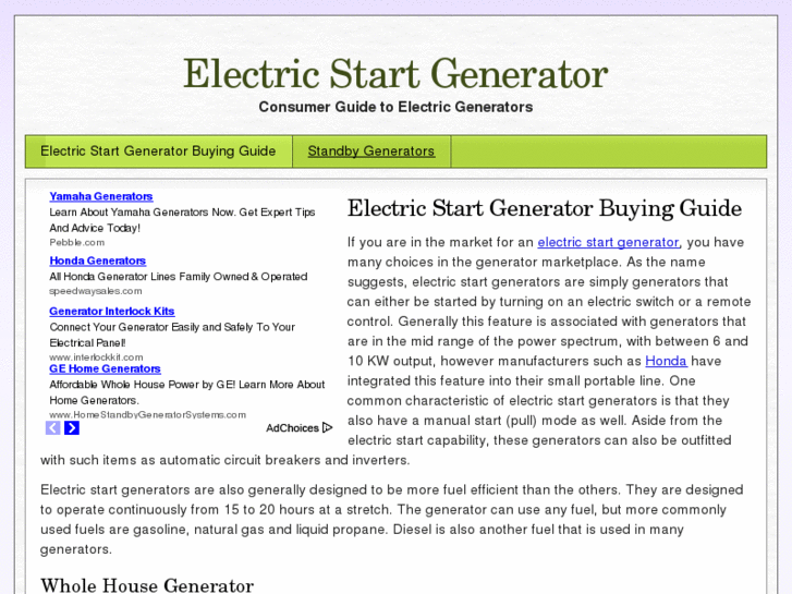 www.electricstartgenerator.org