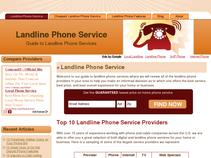 www.landlinephoneservice.net