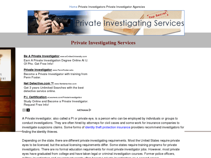 www.privateinvestigatingservices.net