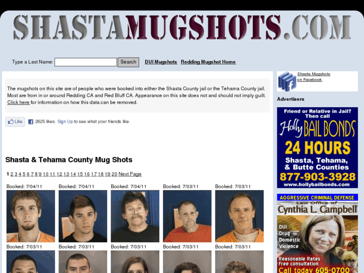 Redding & Shasta County CA Jail Mugshots