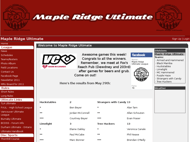 www.mapleridgeultimate.com