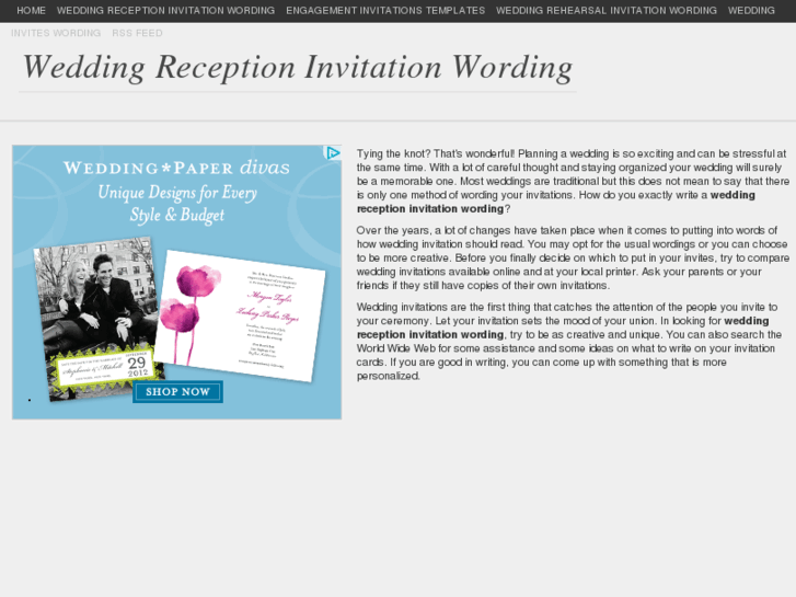 www.weddingreceptioninvitationwording.com