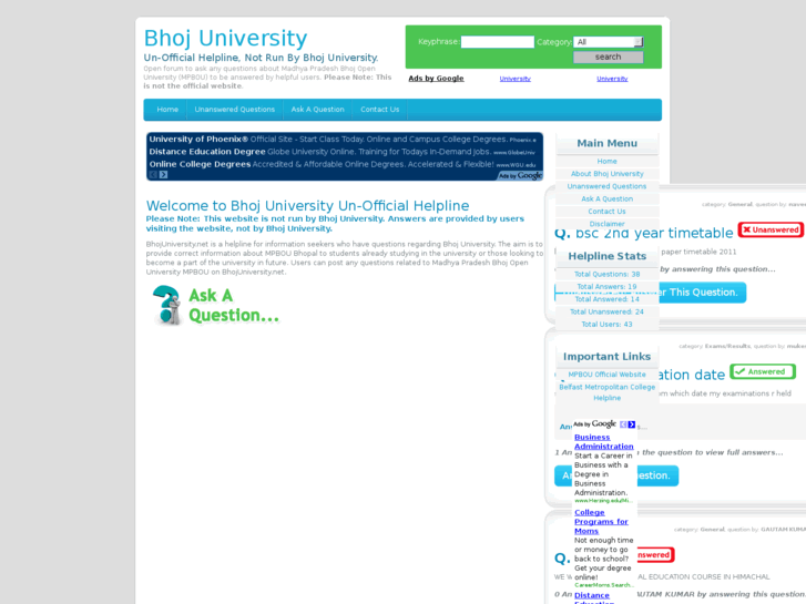 www.bhojuniversity.net