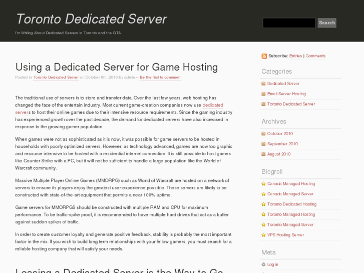 www.torontodedicatedserver.ca