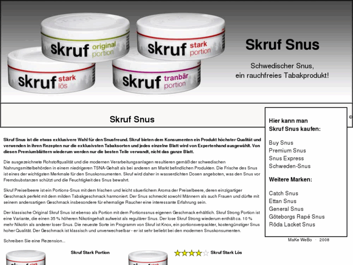 www.skrufsnus.de