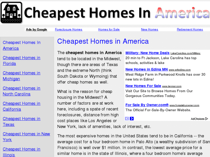 www.cheapesthomesinamerica.com